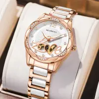 在飛比找蝦皮購物優惠-Mg Orkina手錶女生 高端陶瓷錶 全自動機械女錶 多功