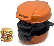 Multifunctional Burger Press Machine 600W, Mini Breakfast Sandwich Maker, with Fried Egg Ring, Easy to Clean Non-Stick Cooking Plates, with Indicator Light, for Burgers, Waffles, Egg Waffles Yellow