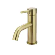MEIR Round Basin Mixer Curved Spout - Single Lever - PVD Tiger Bronze