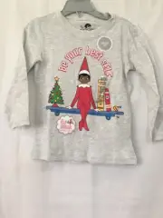 Carter's Elf on the Shelf Shirt Top Girls Boys Toddler Long Sleeve Gray 2T,3T