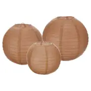 6Pcs 6"8"12" Brown Paper Lanterns Decorative Round Hanging Ball Lantern