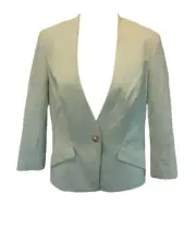 BNWT Ted Baker Curved Hem Jacket Blazer Pale Green Size 2 UK 10 RRP £165