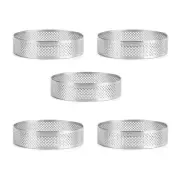 8cm Tart Mousse Molds Circle Cutter Pie Heat Perforated Cake U2Y5