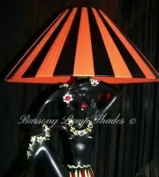 PLASTIC RIBBON COOLIE ORANGE & BLACK LAMPSHADE for BARSONY LADY LAMP
