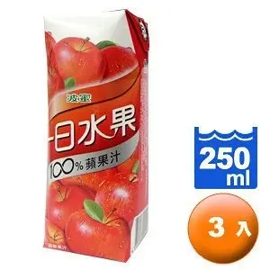波蜜 一日水果100%蘋果汁 250ml (3入)/組【康鄰超市】