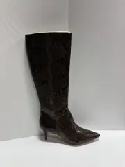 Jessica Simpson Women’s Flerran, Brown Snake Print Tall Boots, Size 9 M