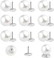 10 Sets Pearl Buttons No Sew Buttons Pearl Brooch Pins Fixed Pins No Tool Removable Reusable for Shirt Blouse Dress Sweater Shawl for Women (10mm)