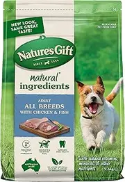 Nature's Gift Adult Dry Dog Food, Chicken & Fish 2.5kg - 100% Complete & Balanced Nutrition, Supports Digestion, Immunity & Skin Health