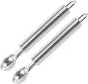 CHILDWEET Stainless Steel Fruit Baller Scoop Set 2pcs Melon Baller Ice Cream Scooper Fruit Scooper