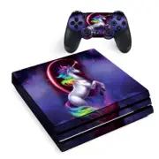 PS4 Pro Console Skins Decal Wrap ONLY - Unicorn Rainbows Space