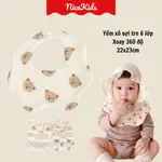 TM KIDS BUCKET MUSLIN 圓形圍兜,許多漂亮的圖案,6 層 360 度旋轉,嬰兒安全 - S5