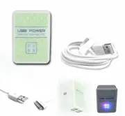 4 USB PORT WALL ADAPTER+3FT CORD POWER CHARGER SYNC WHITE FOR IPHONE IPOD IPAD