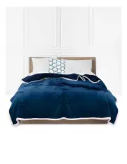 [SOGA] Double Sided Thick Throw Blanket in Navy Blue