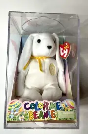 2003 TY Beanie Babies - COLOR ME BEANIE BUNNY, Plastic case w/ markers Read