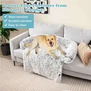 Costway Large Dog Bed Puppy Sofa Pet Cushion Couch Protector Blanket w/Washable Cover & Anti-Slip Bottom White