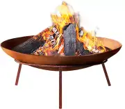 Outdoor Fire Pit- 60Cm Fire Pit Bowl Portable Camping Backyard Garden