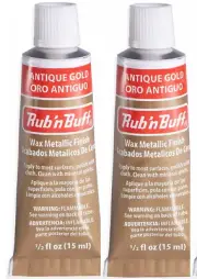M00122x2-FS MOREZMORE Fresh Amaco Rub 'n Buff 2 Pack ANTIQUE GOLD Wax Metallic