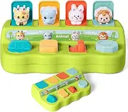 GerdfeiTawtab Green Animals Toy - Cute Early Learning Interactive Funny Activity Montessori Toys, Developmental Cause and Effect Color Sorting Sensory Switch Box for Toddlers 18 Months+ Boys Girls