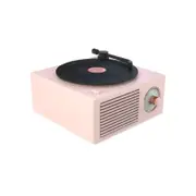 Bluetooth Stereo Retro Vinyl Record Player Stereo Home Wireless Mini USB Outdoor Card (Pink)