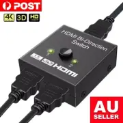 2 in 1 In Out UHD 4K Bi Direction HDMI Switch Switcher Splitter Hub HDCP