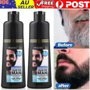 2x Beard Hair Dye Shampoo Mokeru Men Mustache Permanent Darkening Color Dye 200g
