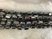 50 Fine Quality Genuine Hematite Faceted Tube Beads 8MM