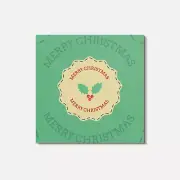 Merry Christams 4'' X 4'' Square Wooden Coaster