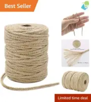 200 Feet Heavy-Duty Braided Jute Twine - Versatile String for Crafts & Gardening