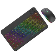 RGB bluetooth Keyboard and Mouse Kit for Phone Tablet Laptop Portable Rechargeable Keyboard Mouse Combo with Silent Clic