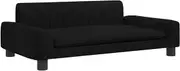 vidaXL Black Fabric Kids Sofa - Durable Frame, Safe and Padded Edges, Easy Assembly, Comfortable Soft Foam Filled, for Kids Aged 3-6, Black