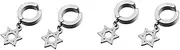[BESTYASH] 2pcs No Piercing Earring Cuff Fashion Jewelry for Women Men Big Hoop Ear Clips Stainless Steel Helix Earrings