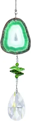 H&D Suncatcher Crystal Hanging Pendant -Unique and Beautiful Natural Agate Slice