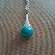 Jensen 156 Silver 925 Green Agate Pendant