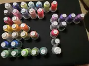 (Lot of 37) New Polyester Embroidery Machine Thread, 500 M, 40 Wt, Sealed