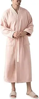 [Generic] Mens Fleece Robe Plush Collar Shawl Bathrobe Sherpa Big and Tall Long Spa Robe Soft Touch Men's Robe Long Sleepwear