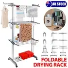 3 Tier Foldable Clothes Airer Folding Hanger Multi Functional Drying Rack Stand