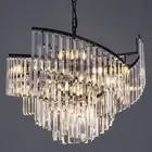 TOCHIC Modern Black Crystal Chandelier for Dining Room 24" 7-Light Farmhouse ...