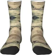 [JEJEA] Coastal Pier print Socks For Men and Women Men's Moisture Control Crew Socks Gifts For Golf, Hunting, Camping