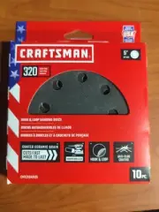 10Pk Craftsman CMXZXGA9125 5" Dia 320 Grit Sanding Disc Fit Orbital Sander
