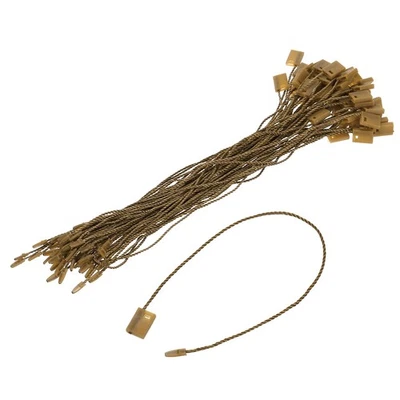 140Pcs Nylon Hang Tag String 6.7Inch Snap Lock Pins Loop Price Tag Chocolate