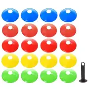 20Pcs Soccer Disc Cones Agility Soccer Cones with Bracket Training Accessorys