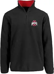 JH DESIGN Men's Ohio State Buckeyes Quarter Zip Fleece Pullover Long Sleeve Shirt