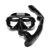 在飛比找露天拍賣優惠-現貨 面罩套裝 簡約百搭 浮潛面鏡套裝 遊泳潛水面罩 可定制