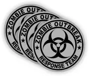 3pcs Zombie Outbreak Response Team Hard Hat Stickers Helmet Decals Apocalypse