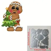 Christmas Gingerbread man holding Tree Metal Cutting die