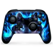 Nintendo Switch Pro Controller Skin Decal Vinyl Wrap - Wolf Glowing Eyes Fire