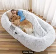 Large Orthopedic Dog Nap Bed, Plush Faux Fur, Comfortable & Durable Material