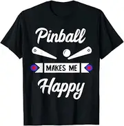 VidiAmazing Pinball Makes Me Happy Retro Flipper Arcade Game Machine ds1295 T-Shirt