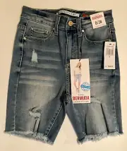 NWT! Size 0 - Celebrity Pink Juniors Lightly Thrashed Denim Bermuda Short