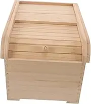 Happyyami Solid Wood Rice Box Storage Kitchen Containers Decorative Lid Container Airtight Pantry Storage Box